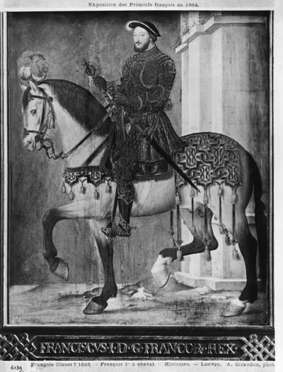 Ruiterportret van koning Frans I van Frankrijk door Jean Clouet